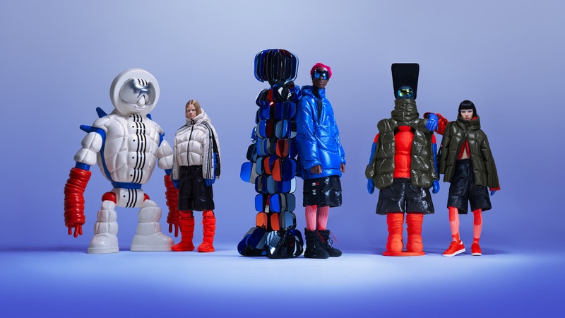 Moncler x Adidas Originals campaign “The Art of Explorers” highlighting explorers in AI-generated and artistic visuals